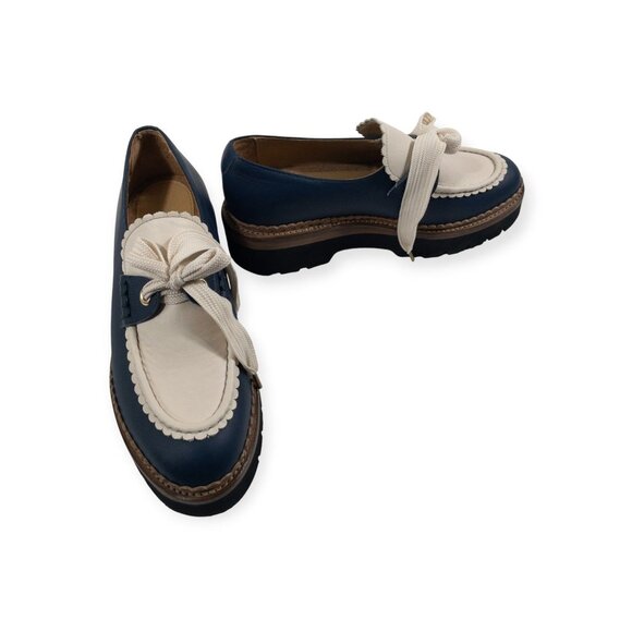 The Office Of Angela Scott Miss Elsie Navy Loafers SZ EU 39 US 9 Coquette - Picture 12 of 16